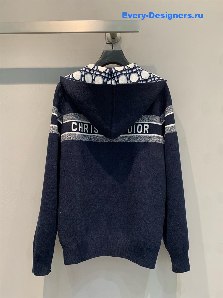 D10r oblique print double cashmere cardigan