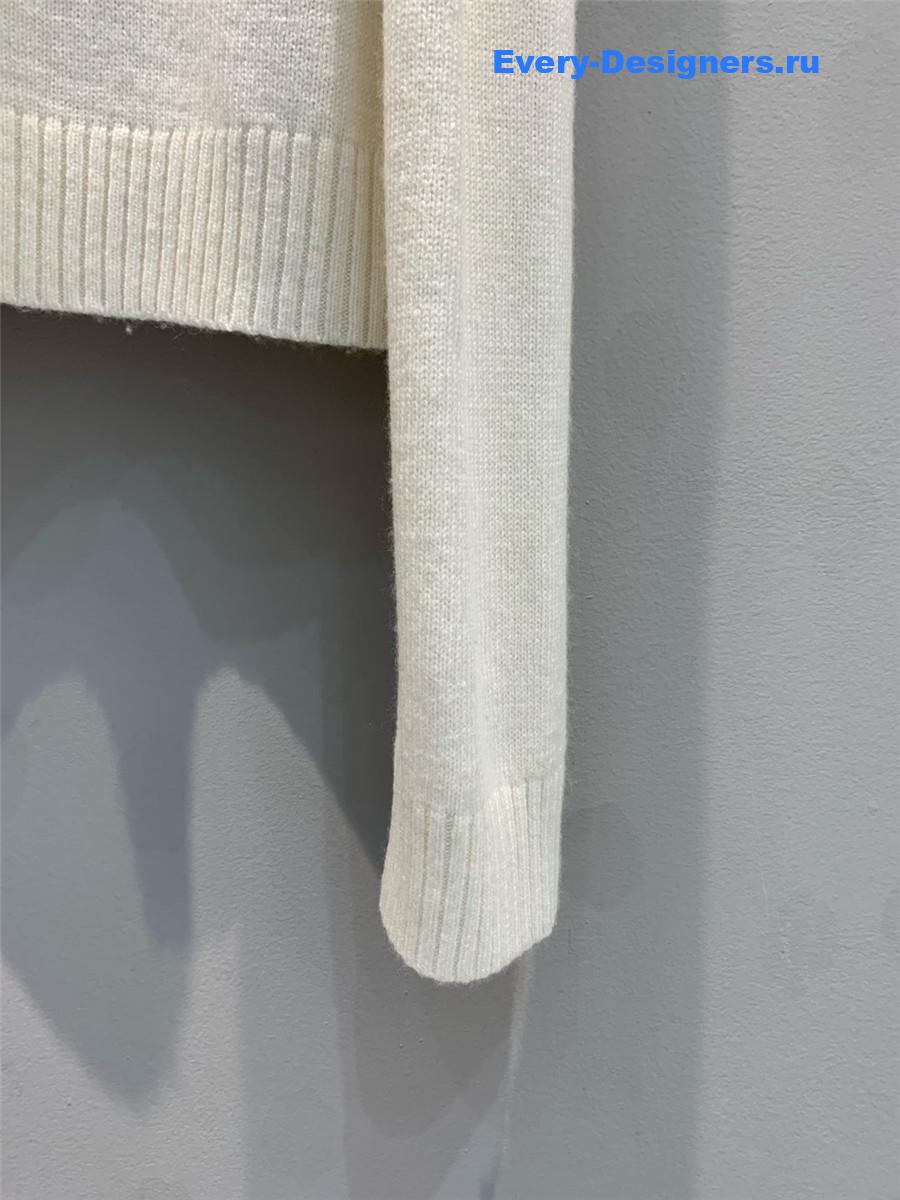 D10r star embroidered cashmere sweater in white