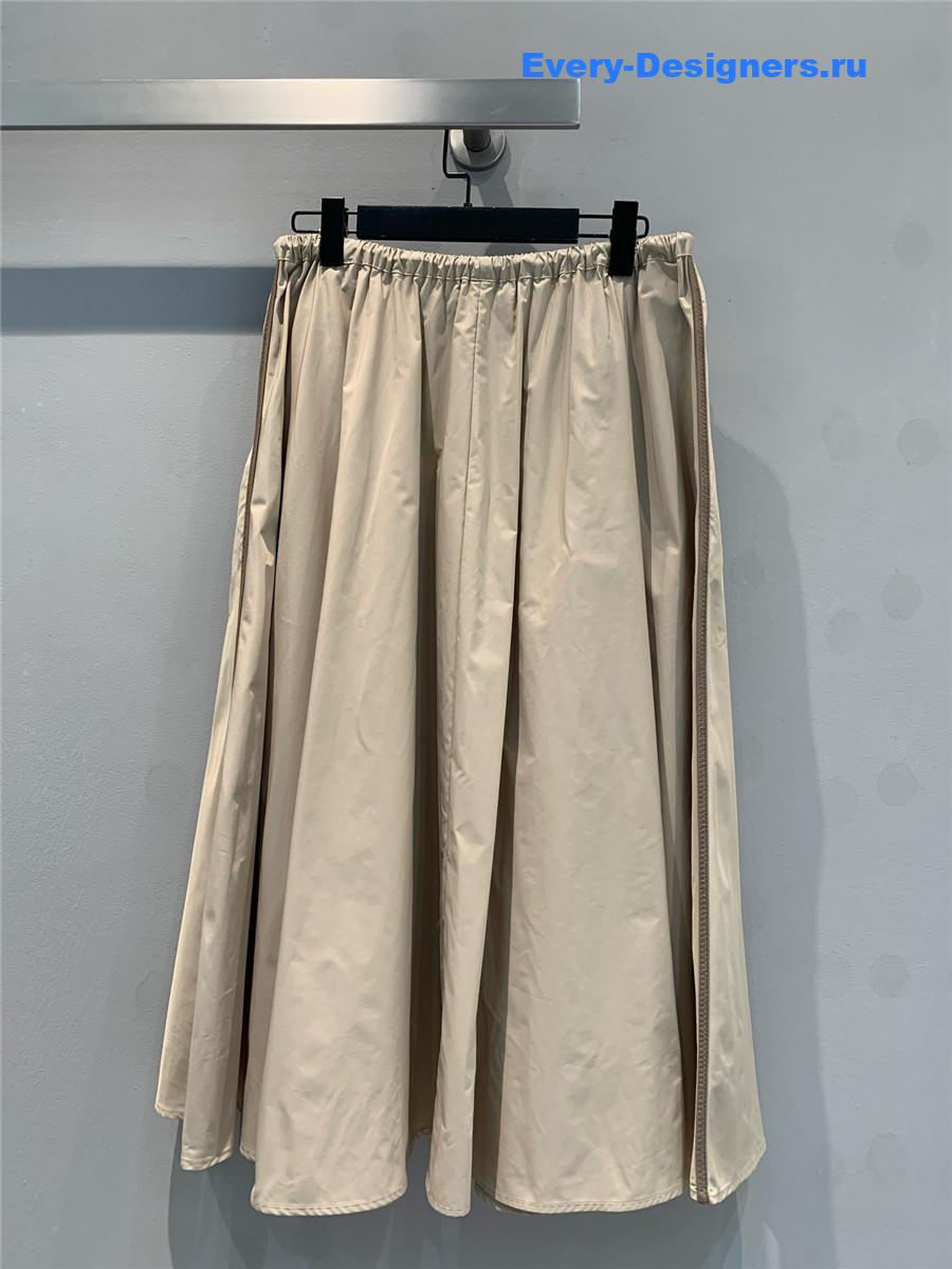 Miu Miu Clay Grey Technical Fabric Skirt