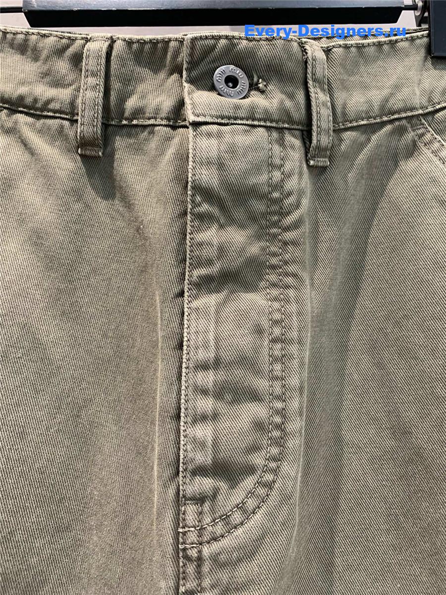 Miu Miu Washed Army Green Jeans