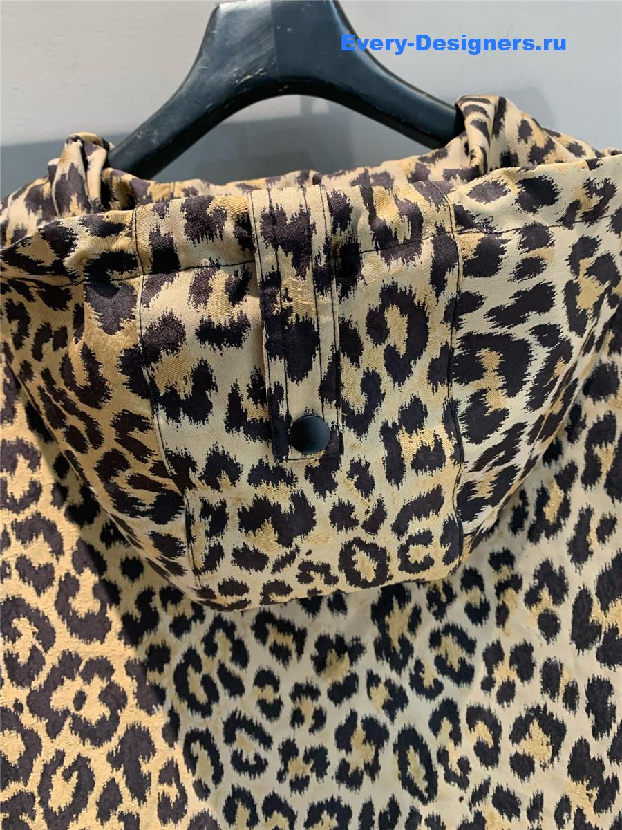 D10r leopard print hooded jacket