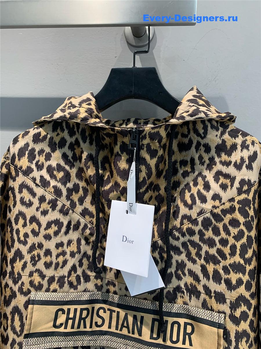 D10r leopard print hooded jacket