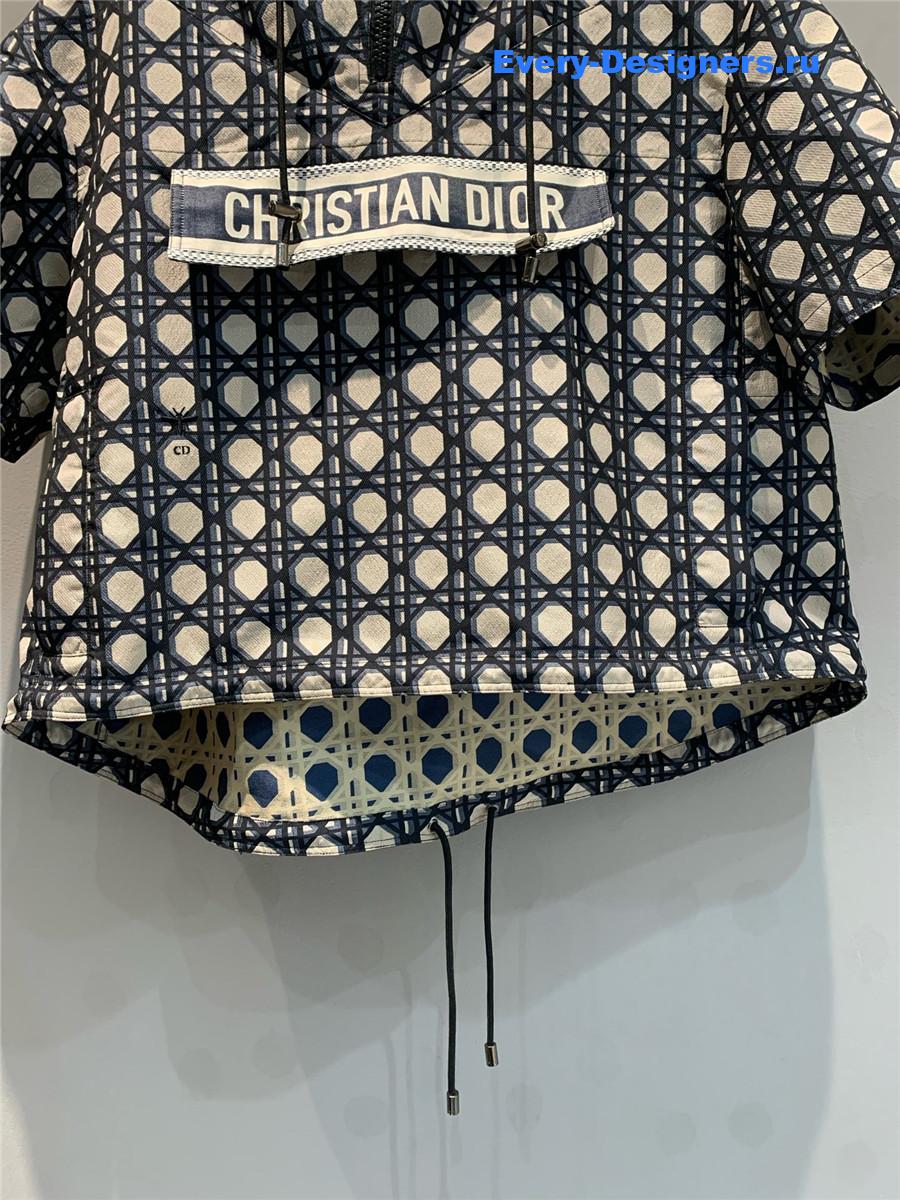 D10r blue oblique hooded short sleeves