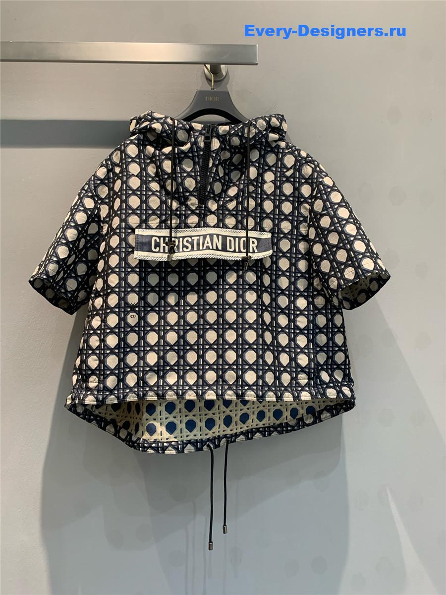 D10r blue oblique hooded short sleeves