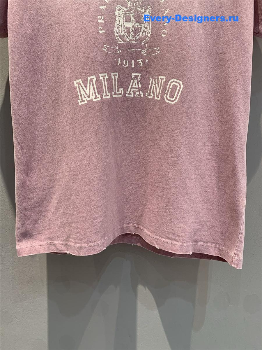 Pra*a logo-print t-shirt purple