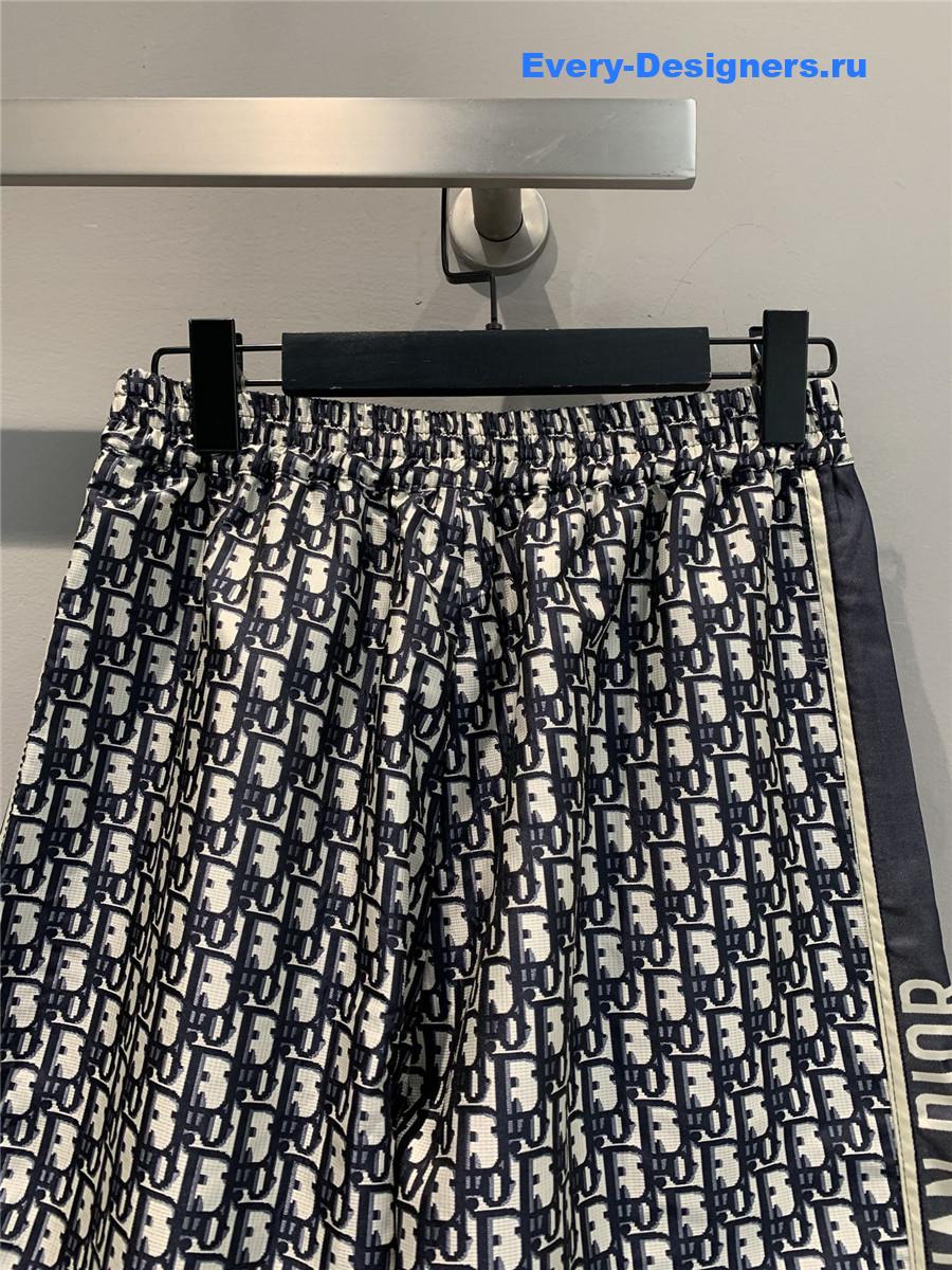 D10r blue oblique elastic cuff trousers