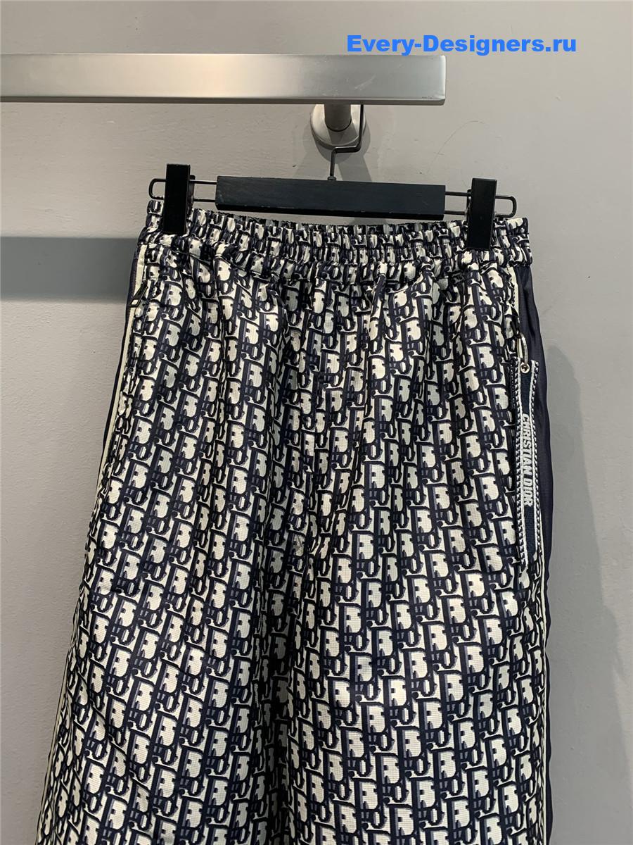 D10r blue oblique elastic cuff trousers