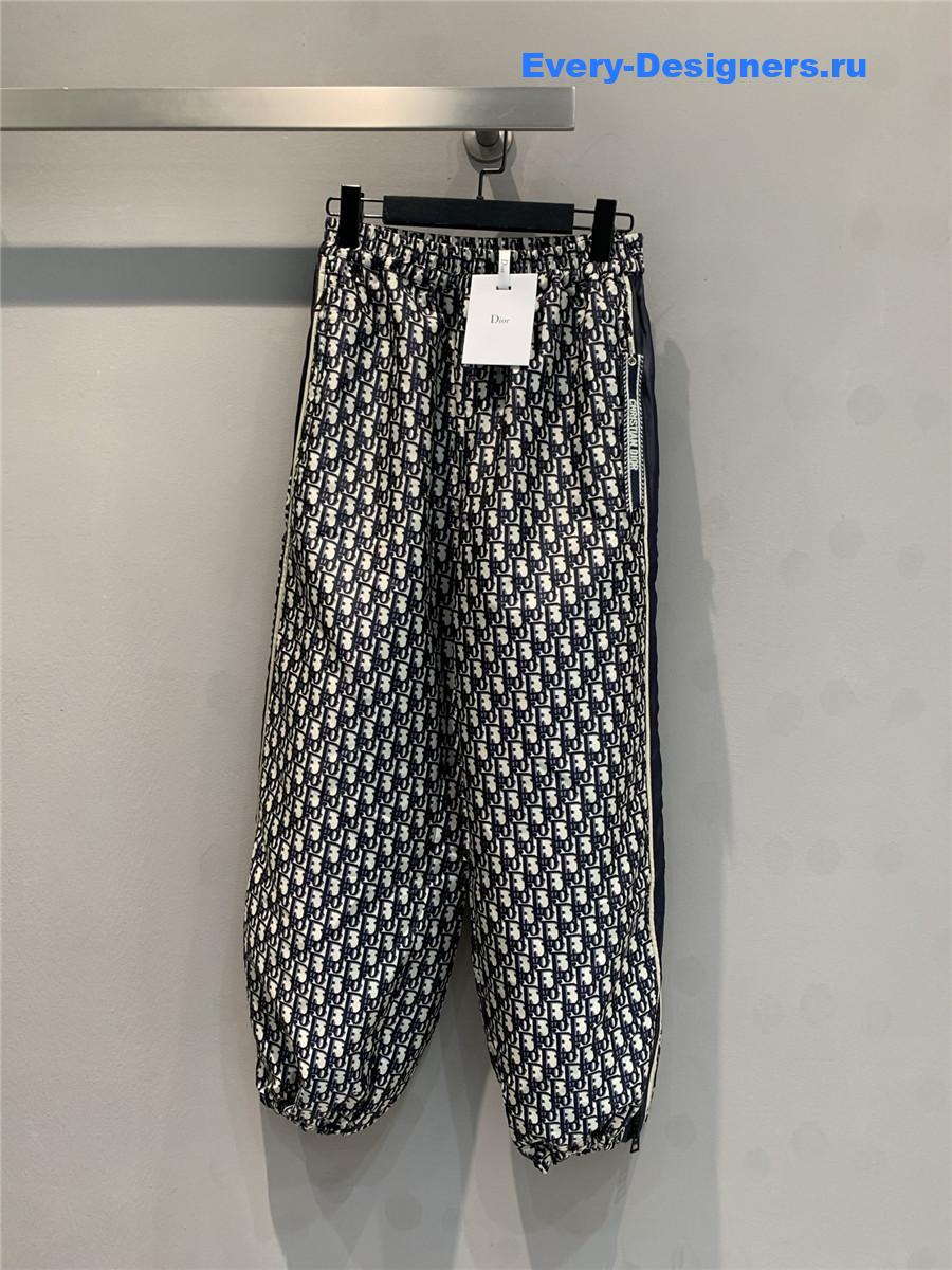 D10r blue oblique elastic cuff trousers