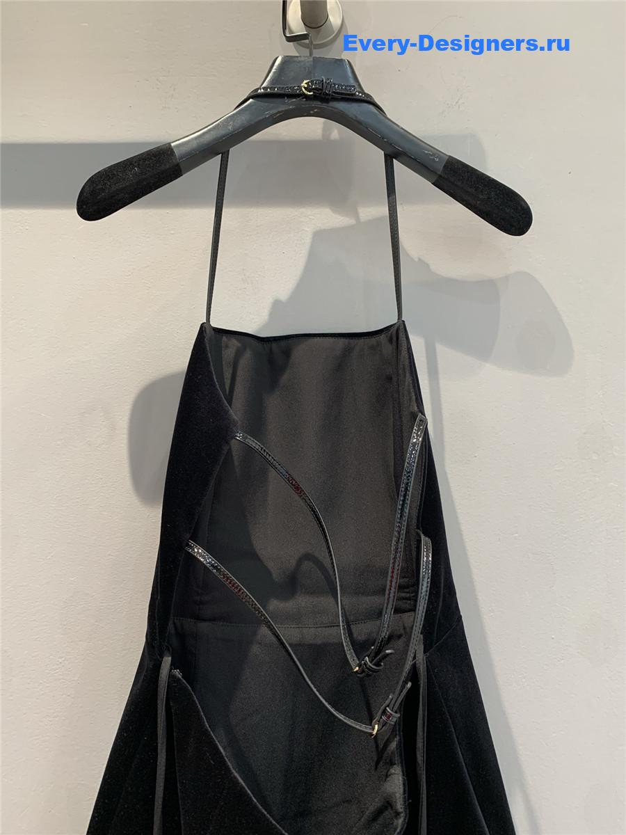 Miu Miu Velvet Mini Dress in Black