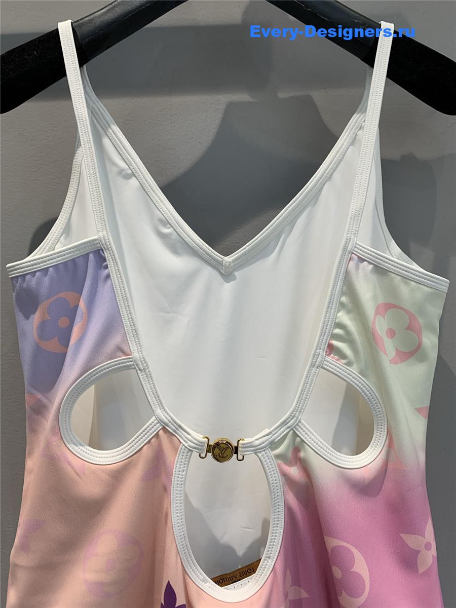 l0vis Vvtt0n monogram gradient cut-out one-piece swimsuit