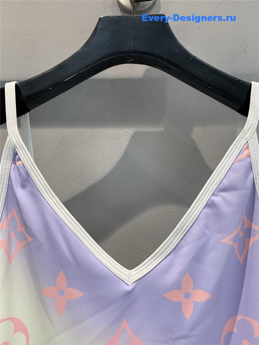 l0vis Vvtt0n monogram gradient cut-out one-piece swimsuit