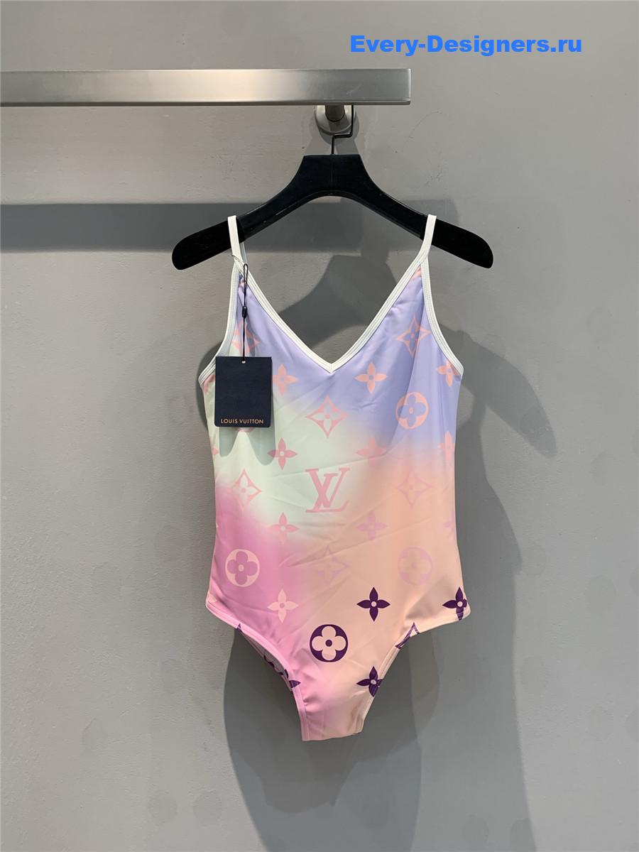 l0vis Vvtt0n monogram gradient cut-out one-piece swimsuit