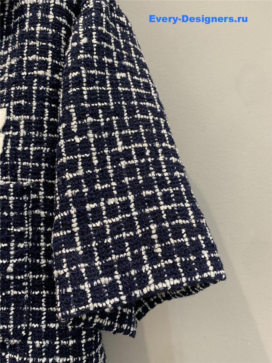 Miu Miu Checked Tweed Jacket Black