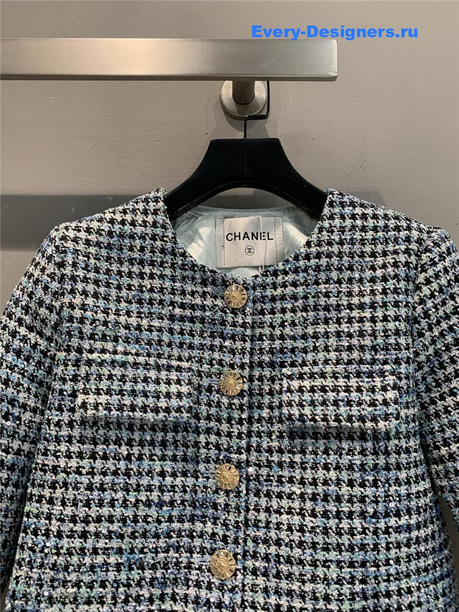 Ch**el tweed jacket with metal buttons