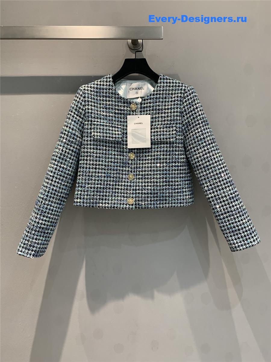 Ch**el tweed jacket with metal buttons