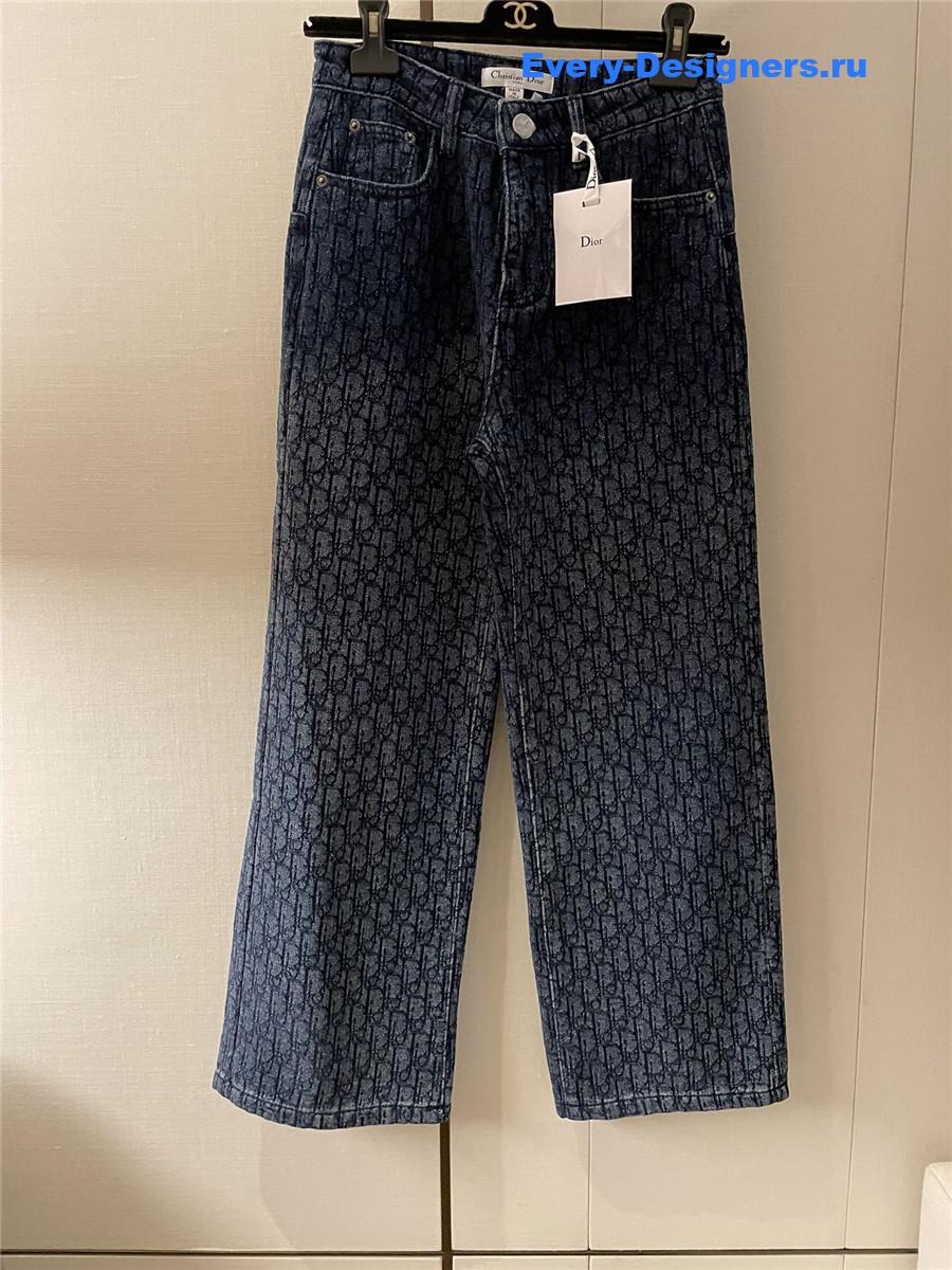 D10r oblique blue straight jeans