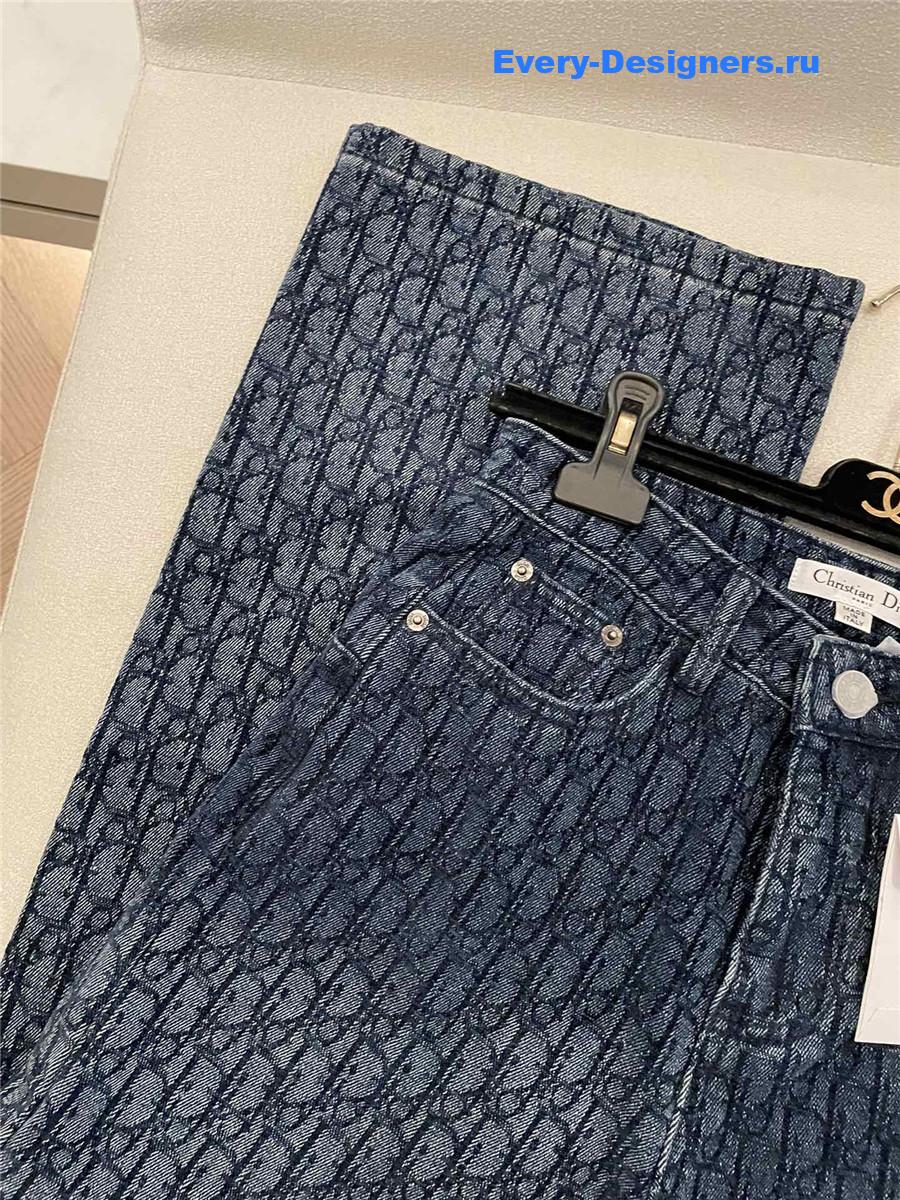 D10r oblique blue straight jeans