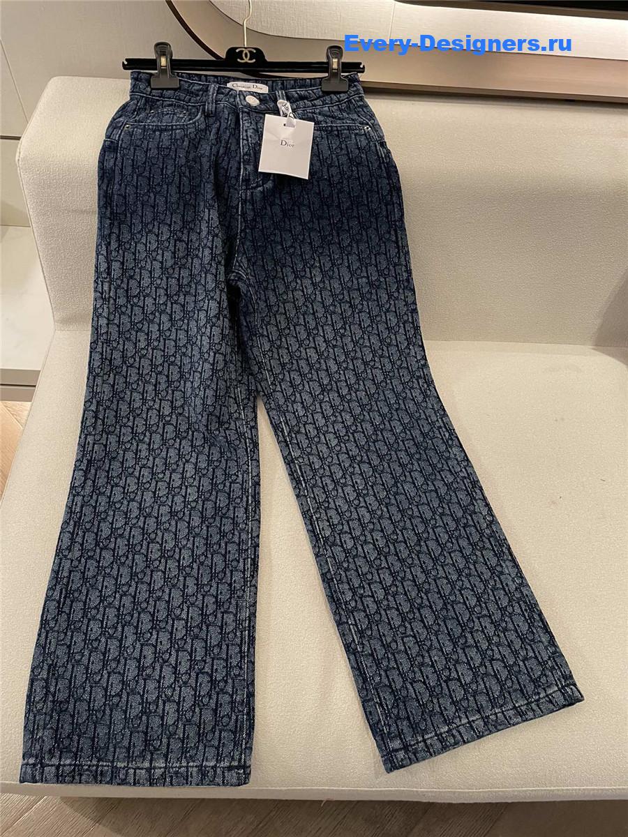 D10r oblique blue straight jeans