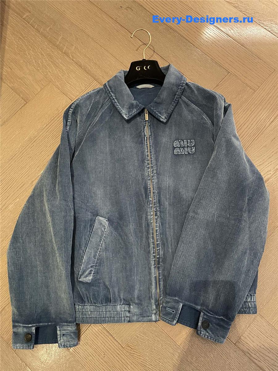 Miu Miu Washed Velvet Blouson Jacket