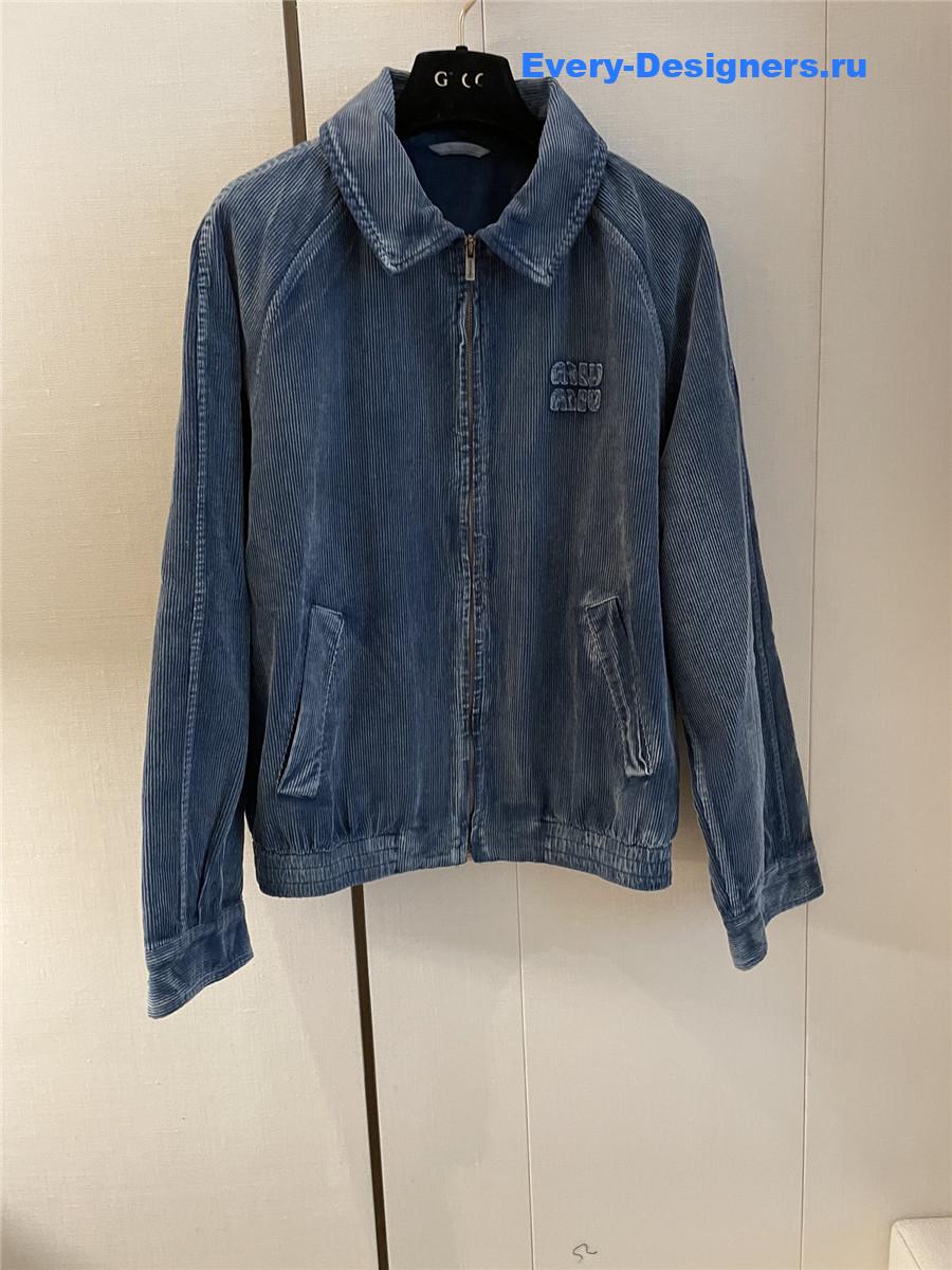 Miu Miu Washed Velvet Blouson Jacket