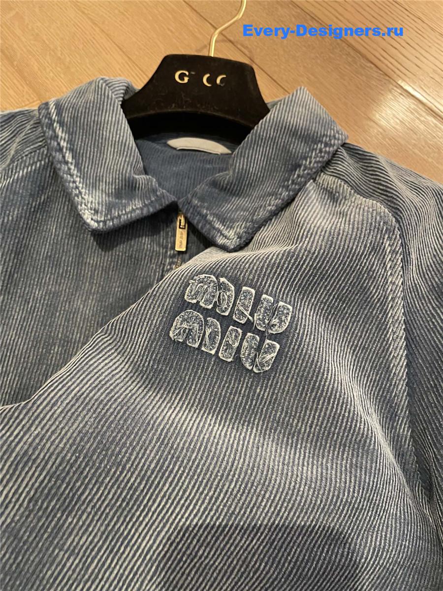 Miu Miu Washed Velvet Blouson Jacket