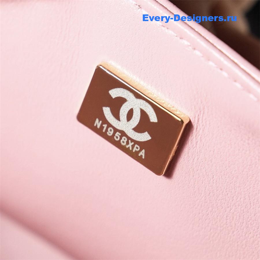 Ch**el black pink tweed flap bag