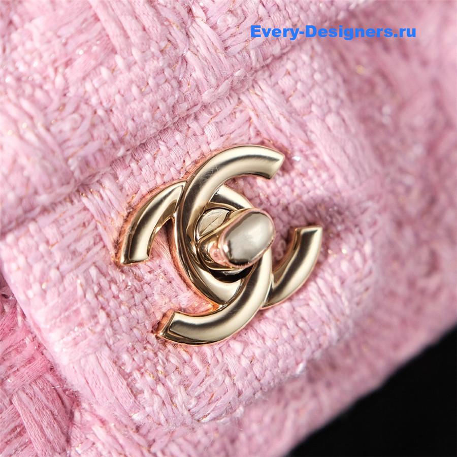 Ch**el pink tweed flap bag