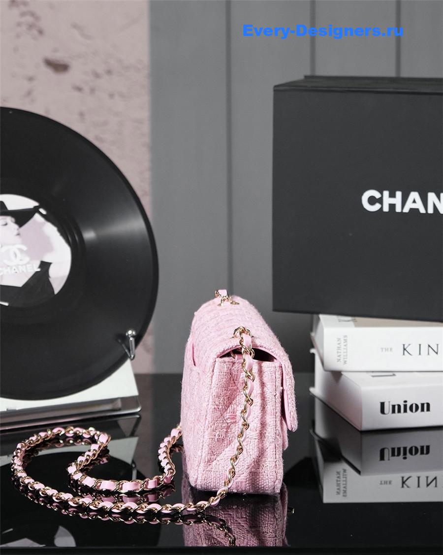 Ch**el pink tweed flap bag