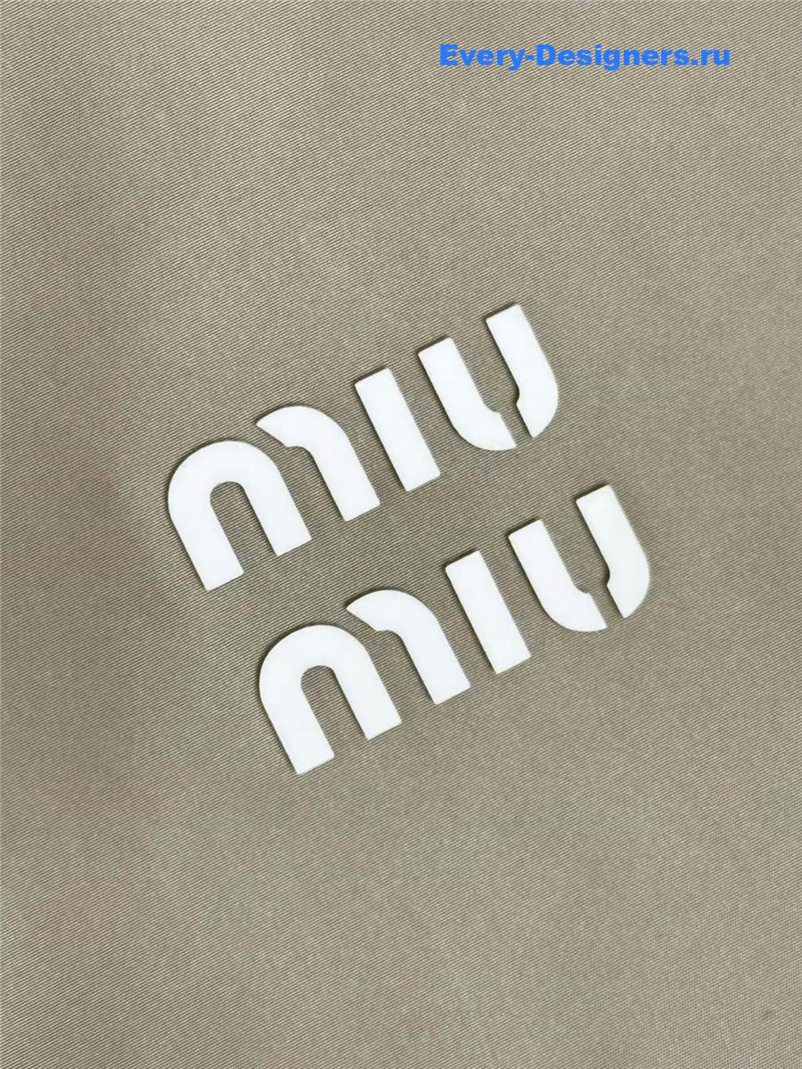 Miu Miu Clay Grey Technical Fabric Blouson Jacket