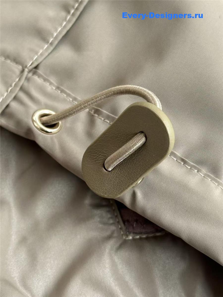 Miu Miu Clay Grey Technical Fabric Blouson Jacket