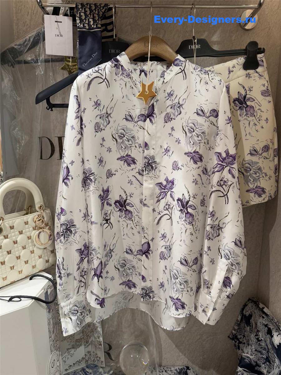 D10r cd purple floral silk shirt