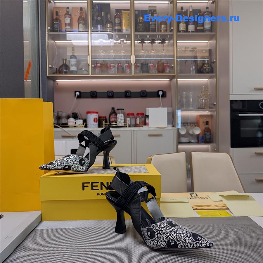 F**di colibri rhinestone heels