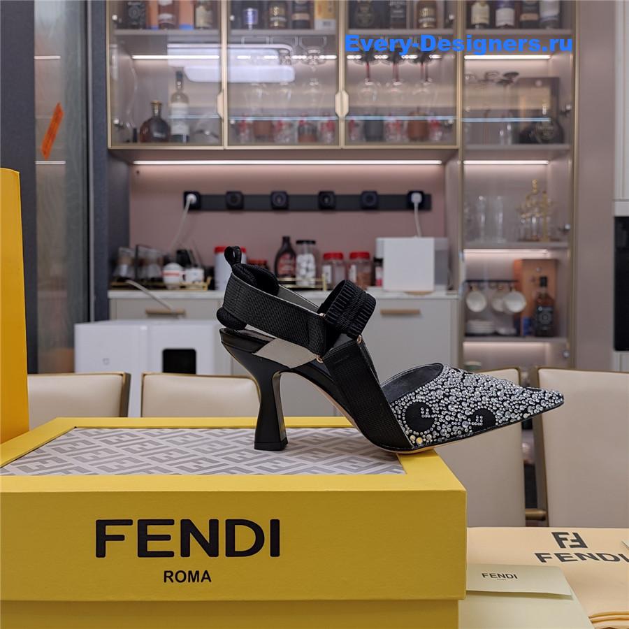 F**di colibri rhinestone heels