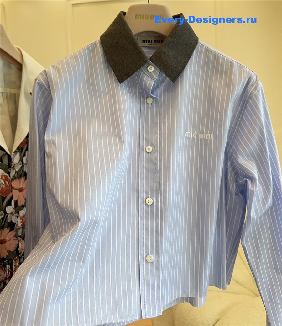 Miu Miu Logo Striped Shirt