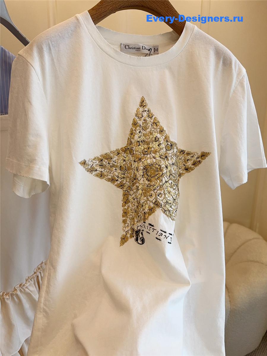 D10r pentagram embroidered t-shirt