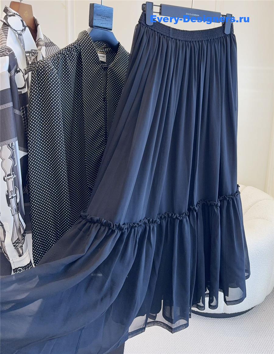 Sa1nt Lau*nt silk long skirt