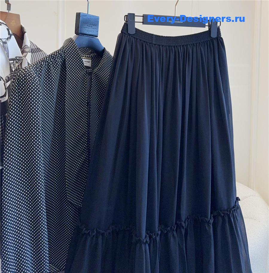 Sa1nt Lau*nt silk long skirt