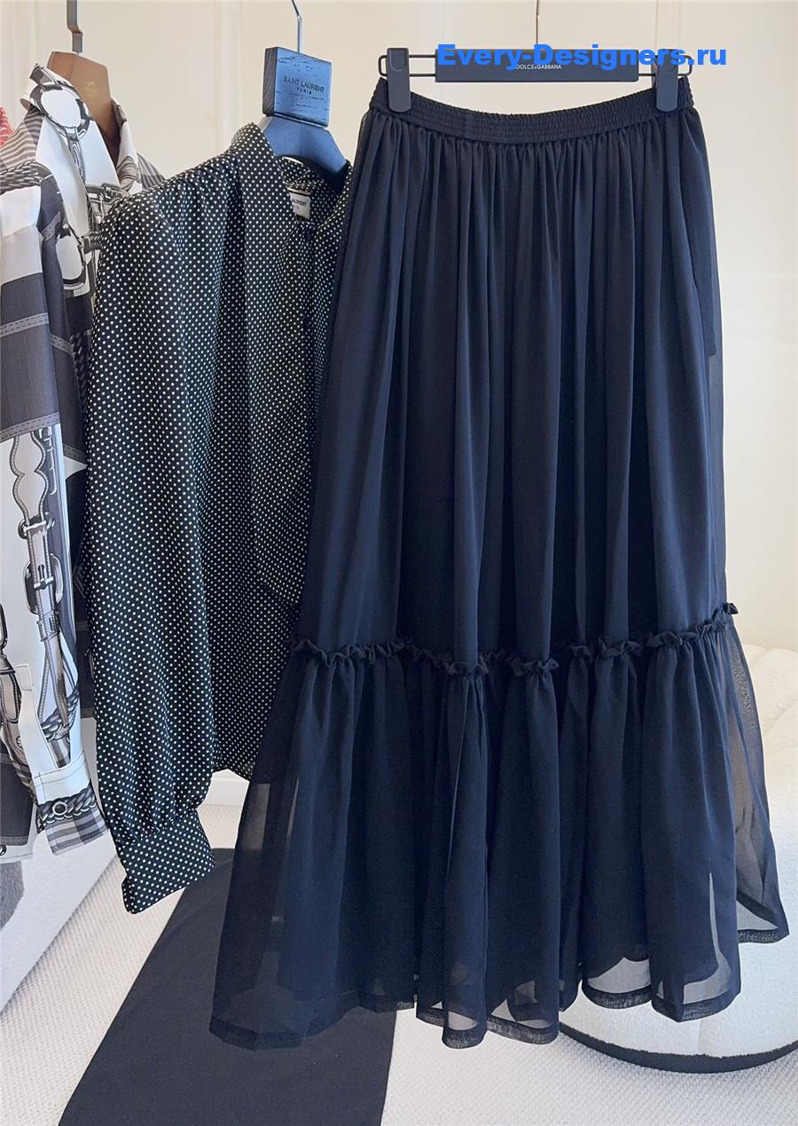 Sa1nt Lau*nt silk long skirt