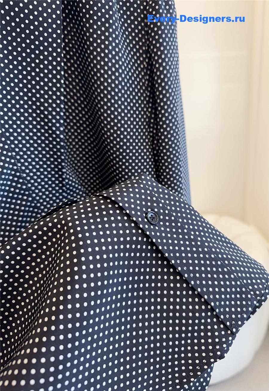 Sa1nt Lau*nt dotted silk blouse