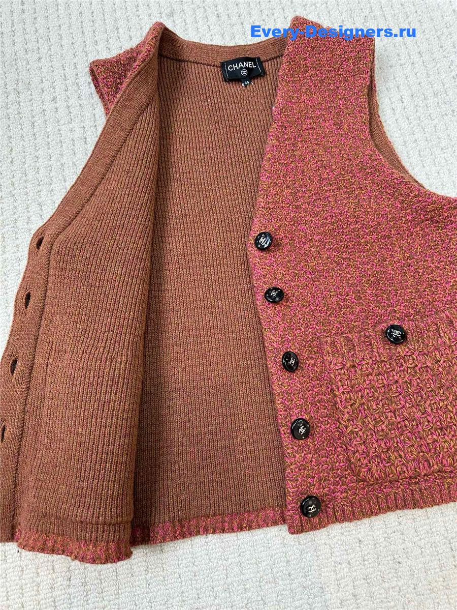 Ch**el brown hand knit sweater vest