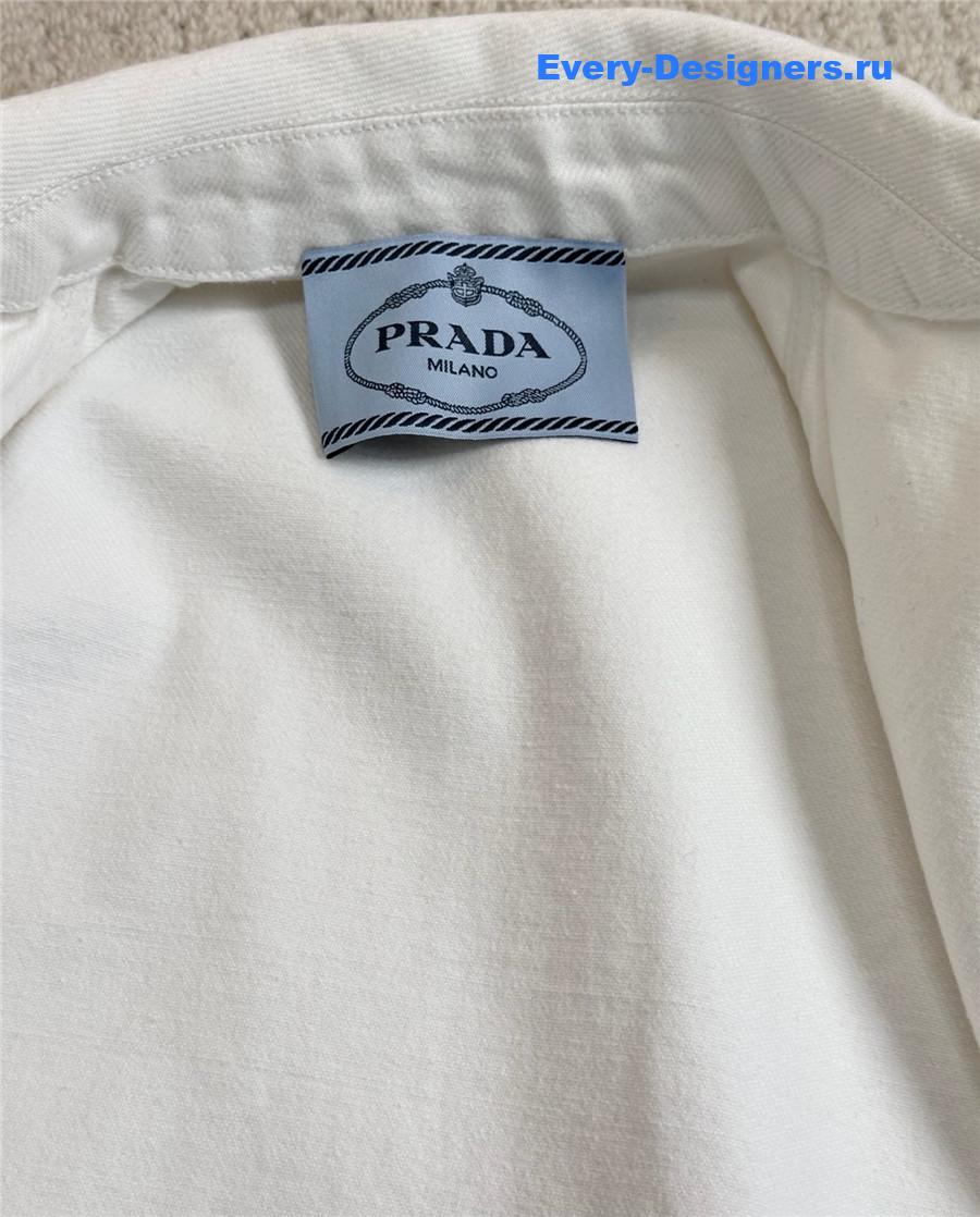 Pra*a white cropped denim jacket