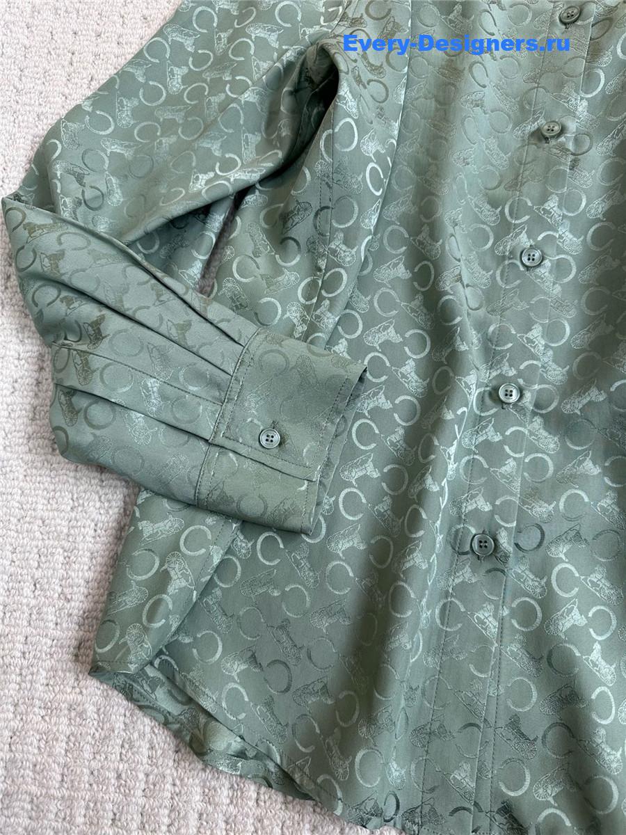 Ce1i*e classic jacquard silk shirt