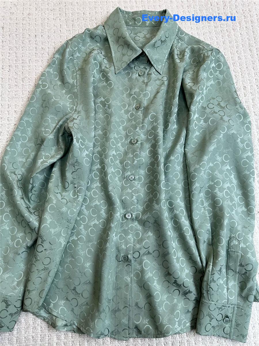 Ce1i*e classic jacquard silk shirt