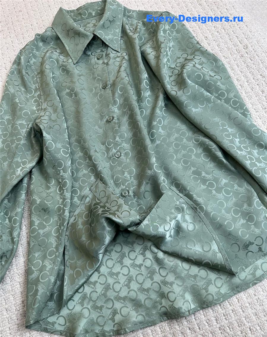 Ce1i*e classic jacquard silk shirt