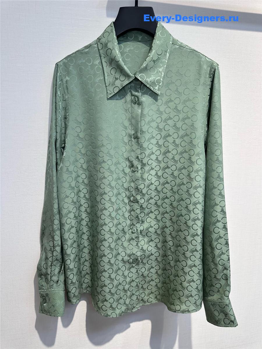 Ce1i*e classic jacquard silk shirt