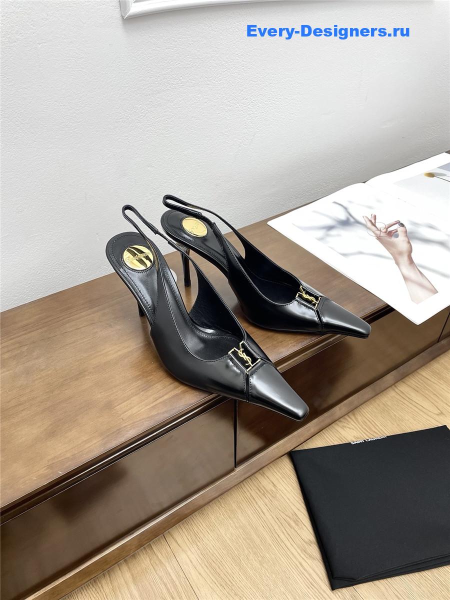 Sa1nt Lau*nt babylone cassandre leather pumps in black