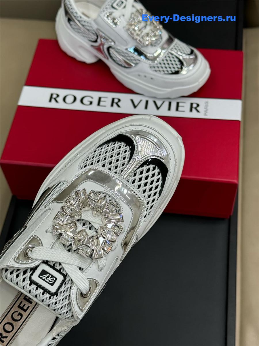 Roger Vivier Viv on the Run Silver Sneakers