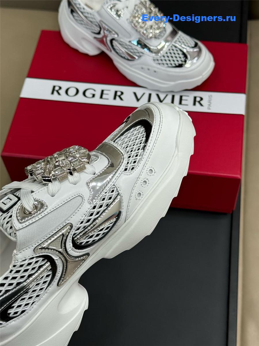 Roger Vivier Viv on the Run Silver Sneakers