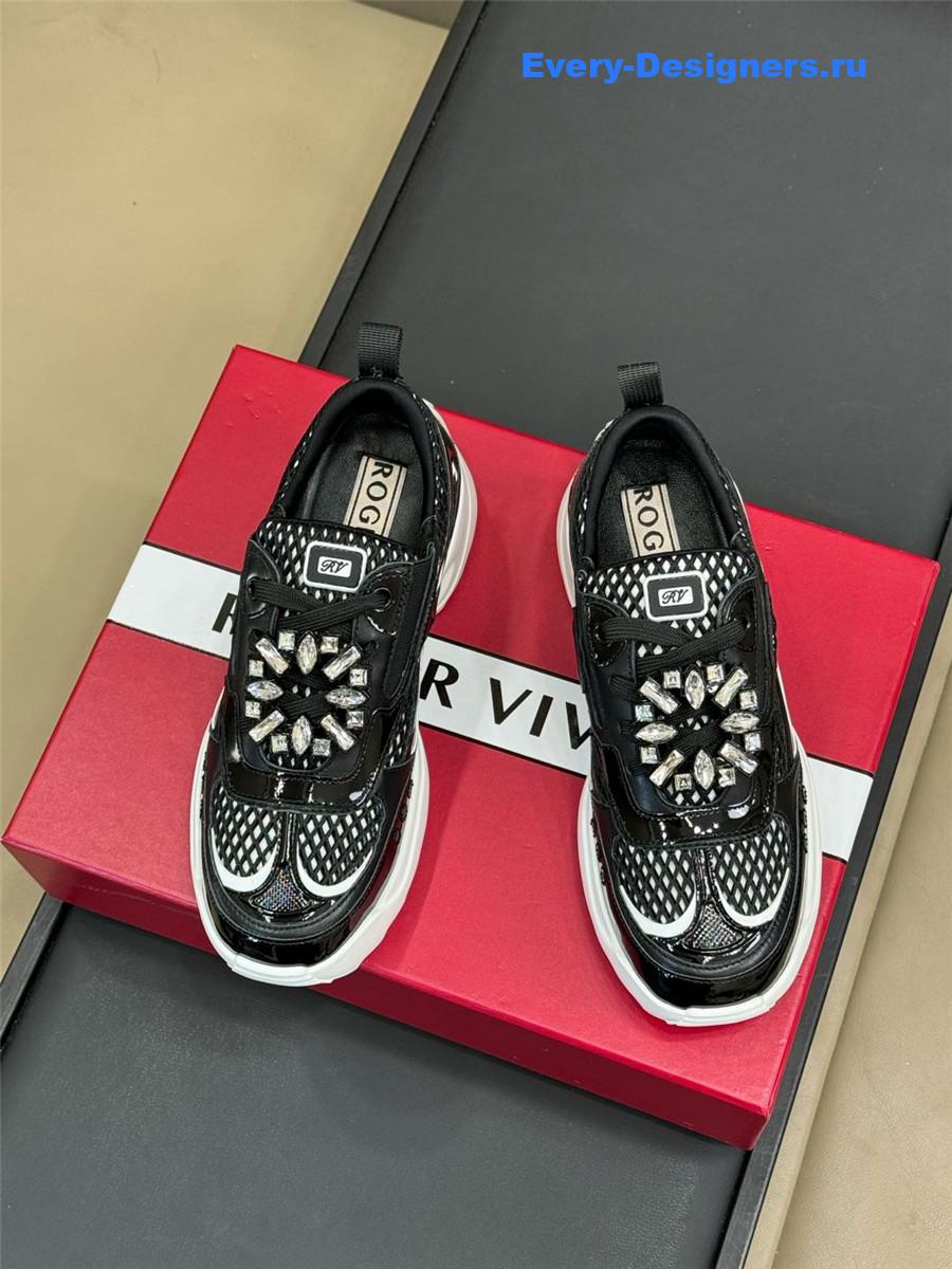 Roger Vivier Viv on the Run Black Sneakers