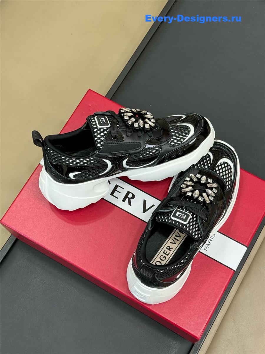 Roger Vivier Viv on the Run Black Sneakers